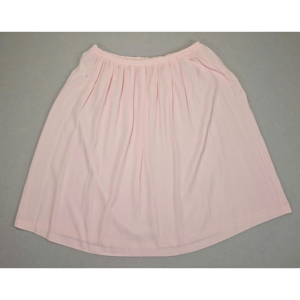 Vintage Leslie Fay Dresses Womens 22WP Pink 2 Piece Skirt Set Scalloped Rhinesto - Picture 10 of 15